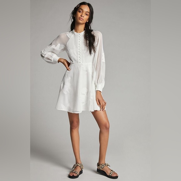 Anthropologie x Mare Mare Sabine Embroidered Mini Dress sz XS boho chic elegant - Picture 1 of 12
